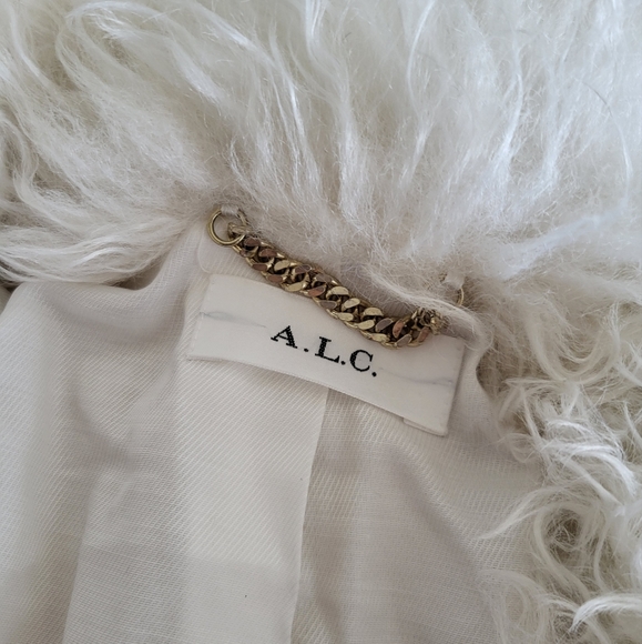 A.L.C. Ivory Faux Fur Heavy Teddy Coat sz M - Picture 8 of 8